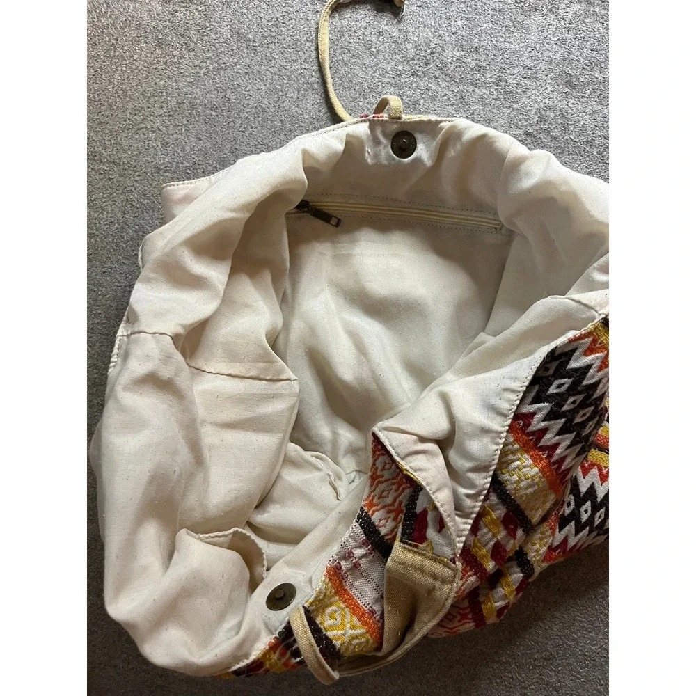 Woven Boho Hobo Bag Hippie Geometric Striped Shoulder Bag Aztec Tribal Print